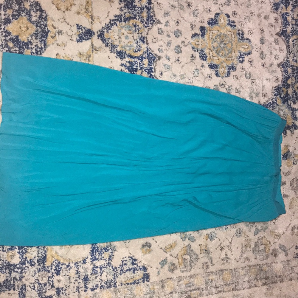 A beautiful long blue skirt